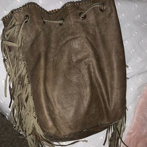 Crossbody brown leather bag